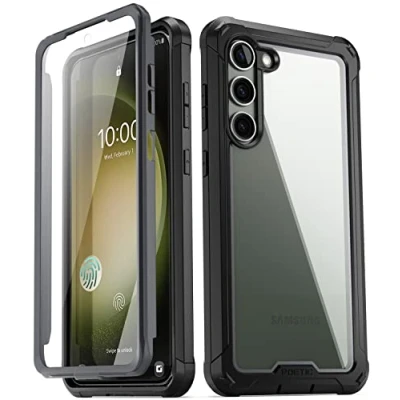 Abbildung von POETIC Guardian Hülle kompatibel mit Galaxy S23+ Plus 5G 6,7 Zoll (17 cm), integrierter Displayschutz, funktioniert Fingerabdruck ID, Ganzkörper Hybrid Schutzhülle, stoßfest, robust, transparent,