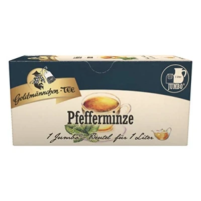Abbildung von Goldmännchen Jumbo Tee Pfefferminze, Pfefferminztee, 20 Teebeutel, Große Beutel, 3115