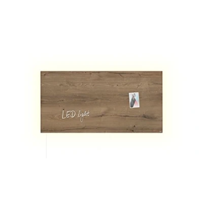 Abbildung von Sigel Magnettafel, Glas Magnetboard LED Beleuchtung Natural Wood Magnet Tafel Holz