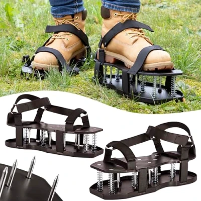 Abbildung von ONVAYA Vertikutierer Rasenlüfter Schuhe ǀ Doppelsohle mit Federn Nagelschuhe, (1 tlg)