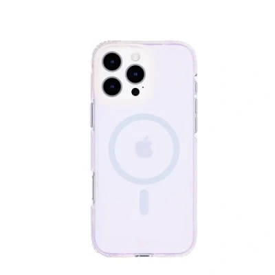 Abbildung von tech21 EvoArt für iPhone 16 Pro Max kompatibel mit MagSafe Aufprallschutz Hülle in Holographic Purple