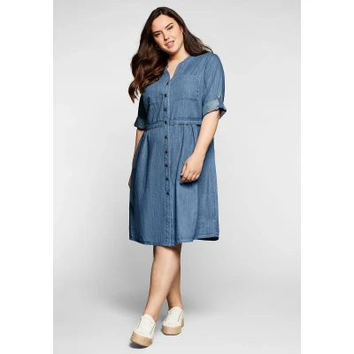 Abbildung von Sheego Jeanskleid, Damen, Größe: 42, Light blue denim