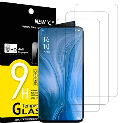 Abbildung von NEW&#039;C 3 Stück, Panzer Schutz Glas für Oppo Reno, Frei von Kratzern, 9H Härte, HD Displayschutzfolie, 0.33mm Ultra klar, Ultrabeständig