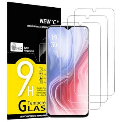 Abbildung von NEW&#039;C 3 Stück, Panzer Schutz Glas für Oppo Reno Z, R15X, Frei von Kratzern, 9H Härte, HD Displayschutzfolie, 0.33mm Ultra klar, Ultrabeständig