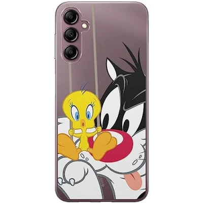 Abbildung von ERT GROUP Handyhülle für Samsung A14 4G/5G Original und offiziell Lizenziertes Looney Tunes Muster Sylvester &amp; Tweety 002 optimal an die Form des Handy angepasst, teilweise transparent