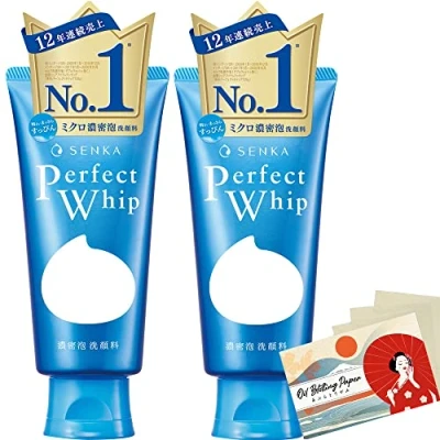 Abbildung von Senka Perfect Whip u Facial Wash 120g 2pcs Blotting Paper Set
