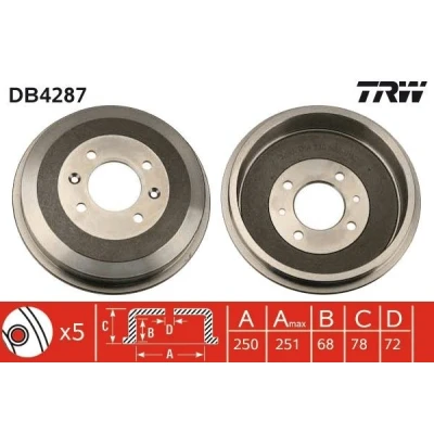 Abbildung von TRW DB4287 Bremstrommel