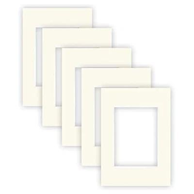 Abbildung von nielsen Conservation Passepartout Karton 1,5 mm 5er Set Außenformat 21x29,7 cm (DIN A4) für Bildformat 13x18 Elfenbeinweiß (Creme weiß) Glatte Oberfläche
