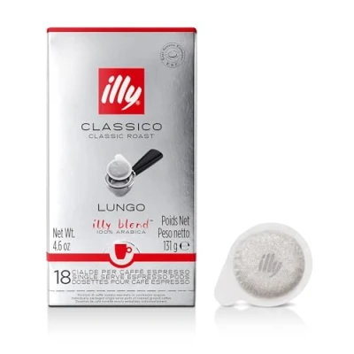 Abbildung von illy Kaffee CLASSICO lungo, klassische Röstung, E.S.E. Kaffeepads 1 Verpackung mit 18