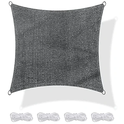 Abbildung von yourGEAR Sonnensegel HDPE Tarp in 7 Größen 2,5 x 4 5m, 3 5m Haus Markise rechteckiger o. quadratischer UV Sonnenschutz Wind und wasserdurchlässig grau [3x3m]