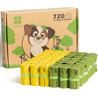 Abbildung von YORJA Hundekotbeutel biologisch abbaubare kotbeutel für hunde, 720 Stück, auslaufsicher,extra groß,dick und stark
