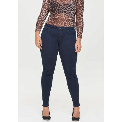 Abbildung von ONLY Carmakoma Carthunder PUSH UP Jeans Skinny Fit, Damen, Größe: 44, Dark blue denim