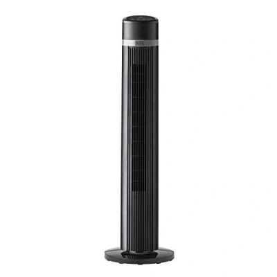 Abbildung von Black+Decker BXEFT50E Turmventilator 102cm, 45W, 4 Geschwindigkeiten, schwingend, Soft Touch Steuerung, 15 Stunden Timer, Fernbedienung, 3 Modi, leise, Griff, stabiler Standfuß, schwarz
