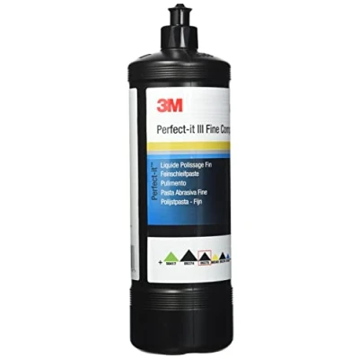 Abbildung von 3M Feinschleifpaste Perfect it III , Polierpaste zur Entfernung von feinen Lack Kratzern im Automotive Bereich wie zum Beispiel die Beseitigung oder Schäden durch Autowaschanlagen, 1 L