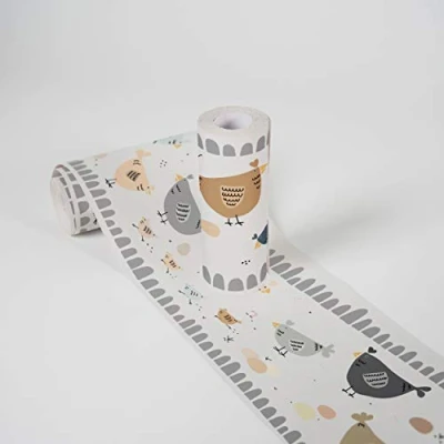 Abbildung von A.S. Création Bordüre &quot;Chicken Party&quot;, Papier, Wand, Schräge, Tür