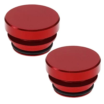 Abbildung von OTOTEC 2 Stück 12V Aluminium Abdeckkappe für Zigarettenanzünder Wasserdicht Staubdicht Auto LKW SUV Boot Yacht Kfz Zubehör Rot