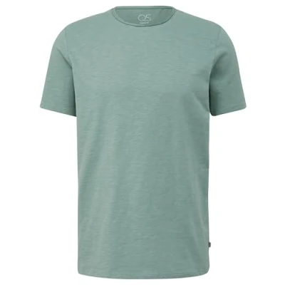 Abbildung von QS MIT Flammstruktur Tshirt basic, Herren, Größe: Small, Salbeigrün