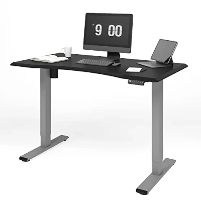 Abbildung von FLEXISPOT höhenverstellbarer Elektrisch Schreibtisch, mit Memory Steuerung und Softstart/ Stop (Silber+Schwarz 1 Motor 2 teilige Beine)
