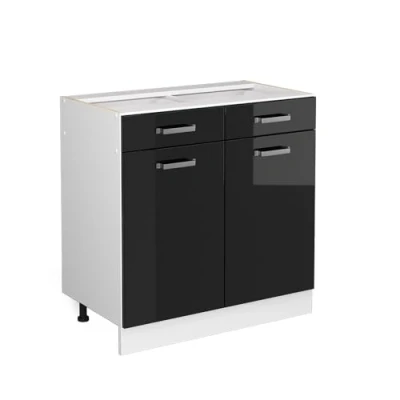 Abbildung von Vicco Unterschrank R Line, Schwarz Hochglanz/Weiß, 80 cm ohne Arbeitsplatte