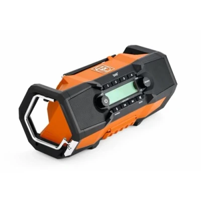 Abbildung von FEIN Robustes und mobiles Baustellen Akku Digitalradio ARAD 18 BC AS mit vier Wiedergabequellen (DAB+, Bluetooth®, FM AUX), Kompatibel allen 18V AMPShare oder Bosch Professional Akkus.