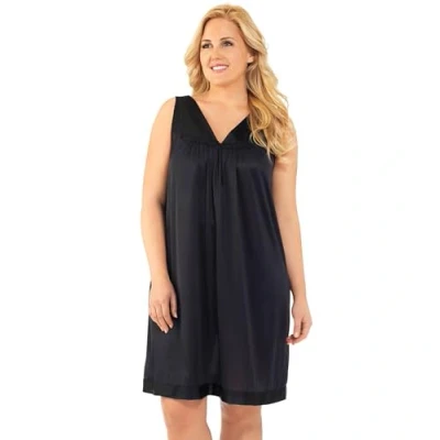 Abbildung von Exquisite Form Damen Coloratura Ärmelloses kurzes Kleid Nachthemd, schwarz Midnight Black, Large