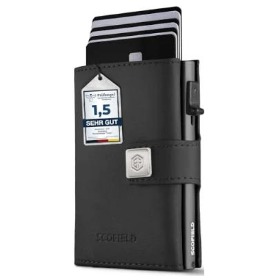 Abbildung von SF SCOFIELD Trinity Premium Slim Wallet mit Münzfach I Wallets for Men Kartenetui 10 12 Karten Kreditkartenetui RFID Schutz Portemonnaie Smart Geldbörse