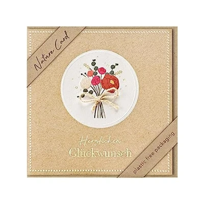 Abbildung von bsb Glückwunschkarte Blumenstrauß Nature Card Nachhaltige Karten zum Geburtstag Glückwunschkarten mit Umschlag Geburtstagskarte Frauen &amp; Männer 15,5 x cm