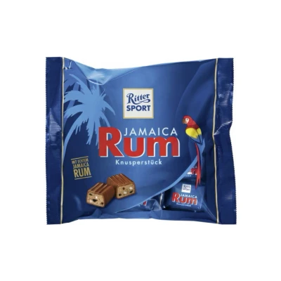 Abbildung von RITTER SPORT Rum, 200 g, gefüllte Vollmilchschokolade mit Haselnusscreme, Sultaninen &amp; karibische Knusperstücke Schokolade und echtem Jamaica einzeln verpackt