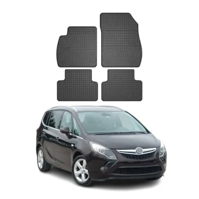 Abbildung von OMAC Gummi Fußmatten kompatibel mit Opel Zafira C Tourer 2012 2019 Automatten Schwarz 4X