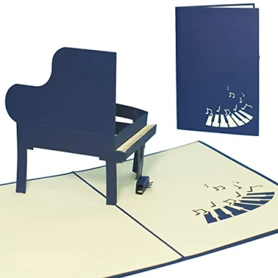 Abbildung von LINPopUp®, LIN17126, Pop UP 3D Karte, Karte Musik, Geburtstagskarte, Glückwunsch Piano, N129