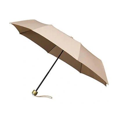 Abbildung von MiniMax Damen Regenschirm, faltbar und kompakt, Beige Kleiner Regenschirm von 25 cm leicht 300 g ideal für Reisen großer Schutz 1 Metern Durchmesser