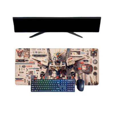 Abbildung von Gundam XXL Mauspad Multifunktional Gaming Anime Maus 3 mm Schreibtisch rutschfest strukturierte Oberfläche für Computer Gamer Büro Haus und Laptops