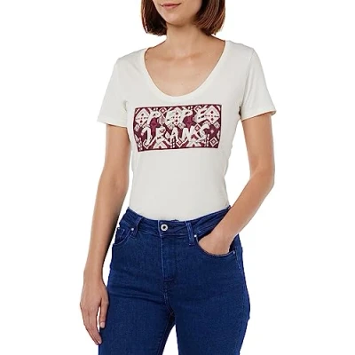 Abbildung von Pepe Jeans Brandi Tshirt print, Damen, Größe: Small, Mousse white