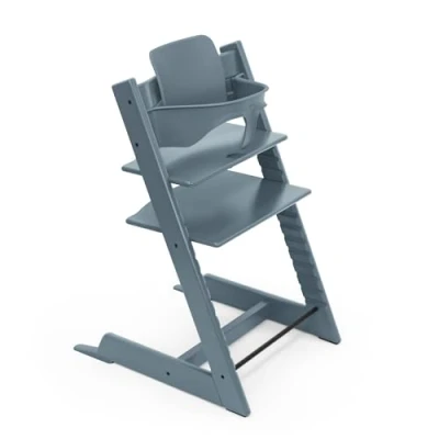 Abbildung von Stokke Tripp Trapp Hochstuhl, Fjord Blue Inklusive Stuhl + Baby Set2 für Kinder von 6 36 Monaten Verstellbar, ergonomisch &amp; leicht zu reinigen