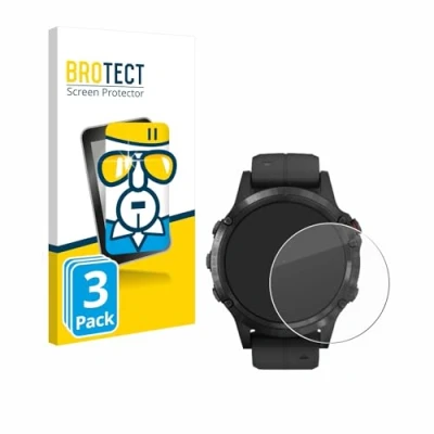 Abbildung von BROTECT (3 Stück Panzer Schutz Glas für Garmin Fenix 5 Plus (47 mm) 9H Echtglas, Displayschutz