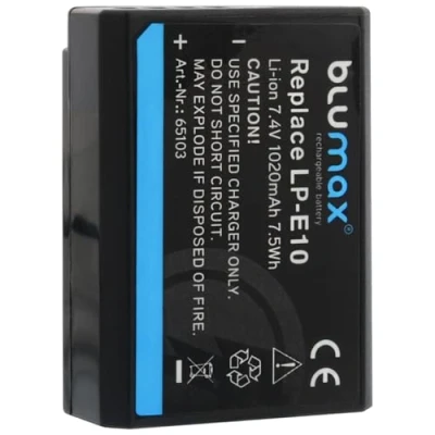 Abbildung von Blumax Akku kompatibel mit Canon EOS 2000D 4000D 1300D 1200D 1100D ersetzt LP E10 1020mAh