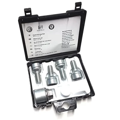 Abbildung von Volkswagen 1S0698137 Felgenschloß Radsicherung 4X Radschrauben Radsicherungsschrauben diebstahlhemmend, inkl. 1x Adapter *** Codierung zufällig!
