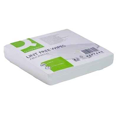 Abbildung von Q Connect alfw100qca 200 x mm fusselfreie Wischtücher Weiß (100 Stück)