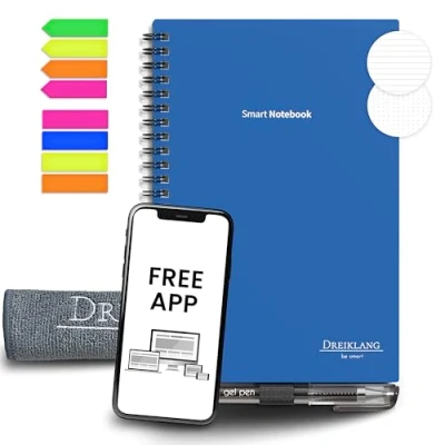 Abbildung von Dreiklang Notizblock wiederverwendbares Smartbook DIN A5 blau/schwarz nachhaltig
