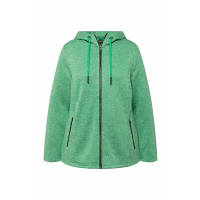 Abbildung von Ulla Popken Melange Lined Hooded Strickjacke, Damen, Größe: 42/44, Spring green