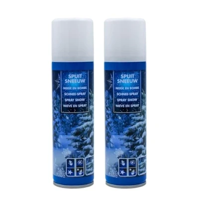 Abbildung von Weihnachts Schnee Spray 150 ml mit 8 Schablonen 2er Set Deko Kunstschnee zum sprühen Dekoschnee Schneefarbe Sprühschnee Fensterschnee Weihnachtsbaum Dekoration