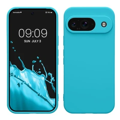 Abbildung von kwmobile Handyhülle kompatibel mit Google Pixel 9 Hülle Handy Case aus weichem Silikon in Cool Glacier