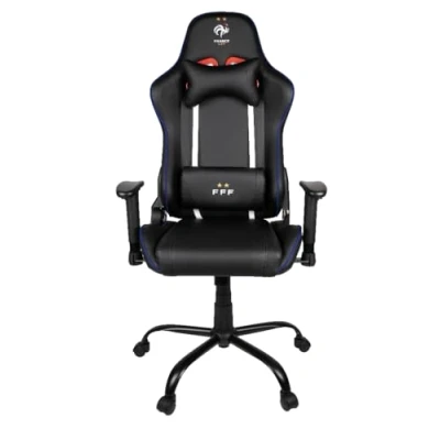 Abbildung von Konix FFF Premium Gaming Bürostuhl Sitzneigung 150 Polyurethan Leder Einstellbares Lordosen und Nackenkissen Kopfstütze Schwarz