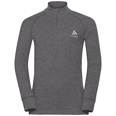 Abbildung von odlo Kinder Funktionsunterwäsche Langarm Shirt mit Reißverschluss ACTIVE WARM ECO, steel grey melange, 128