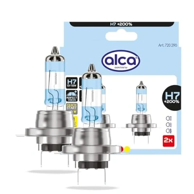 Abbildung von alca® Halogenlampe H7 Fahrzeuglampe Glühbirne Auto Leuchtmittel 12V 55W Sockel: Px26d (2 + 200% Sicht)