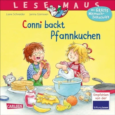 Abbildung von LESEMAUS 123: Conni backt Pfannkuchen (123): Empfohlen von der Stiftung Lesen