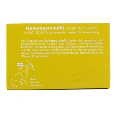 Abbildung von Vina Kaliumpyrosulfit 10x1 Gramm, Kaliumdisulfit, Schwefelpulver
