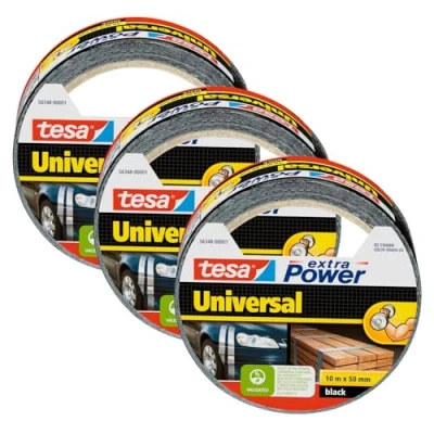 Abbildung von tesa UNIVERSAL 56348 Textilklebeband Weiß (L x B) 10 m 50 mm 3 Stück