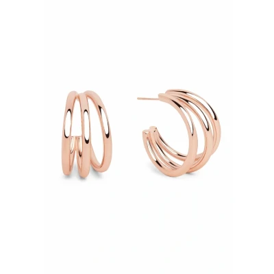 Abbildung von Singularu Triple HOOP Ohrringe Rose goldcoloured, Damen, Größe: One Size, gold coloured