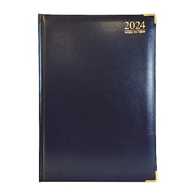 Abbildung von G4GADGET G4 Terminplaner 2024, A4, Wochenansicht, fester Einband, 80 g/m², Papier, für Büro, Büro und Zuhause, Blau